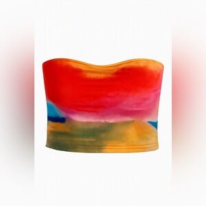 Colorful Strapless Women's Top